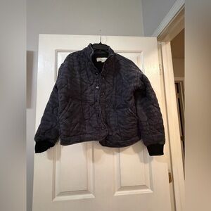 Vintage Havana Quilted Zebra Print Black Jacket